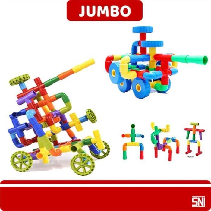 Yoli Toys - Isi 100 Pcs Mainan Edukasi Anak Blok Pipa / Education Toys Block Pipa / Pipa Susun