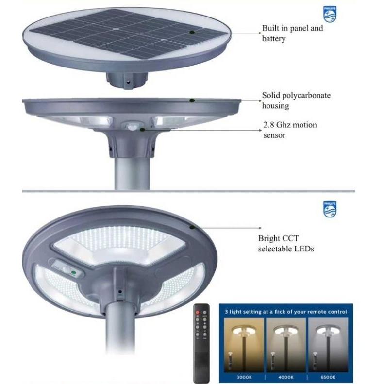 EKSLUSIF PHILIPS LAMPU JALAN SOLAR CELL BPC010 LED50 / PHILIPS ESSENTIAL SMARTBRIGHT SOLAR POST TOP