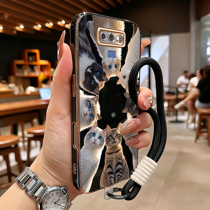 Casing HP Untuk Samsung Galaxy Note 9 Note 8 Case Foto kucing silikon tahan Softcase Kasing Kesepian