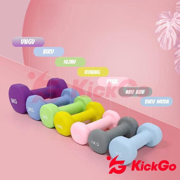 Promo Kickgo Dumbbell 4Kg Barbel 4 Kg Barbel Neoprene Barbel 4Kg Barbel Vinyl Anti Slip 4Kg Premium