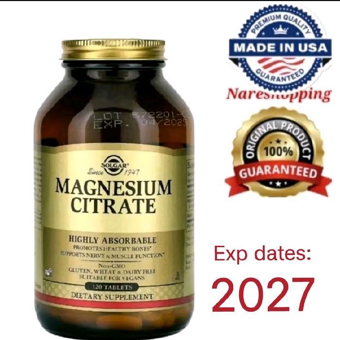 Nareshopping Exp dates : December 2027 Solgar Magnesium Citrate 120 Tablet USA - Suplemen Dietik