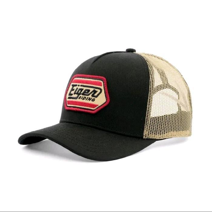 EIGER SCAR RIDE Topi trucker pria bahan katun polyester warna hitam model snapback casual 2.0 CAP TO