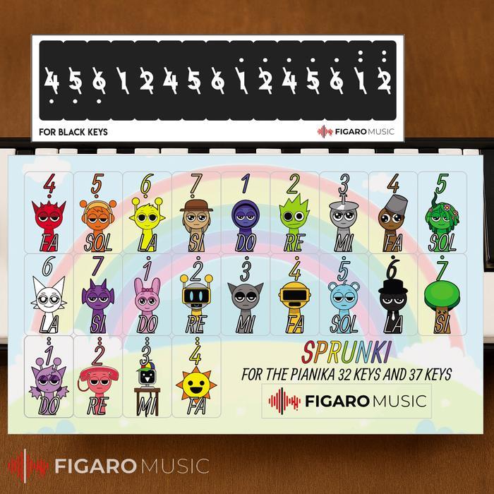 Stiker Pianika 37 Keys, 32 Keys - Sticker Tuts Pianika Melodica SPRUNKI