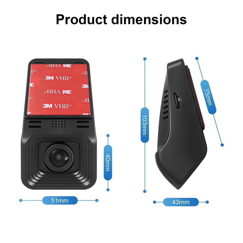 USB Hidden Car Dash Cam 4K/1080P HD DVR Camera WiFi Mobile Phone Connection