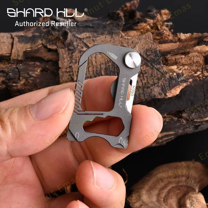 Sharp Hill EDC Mini 6 in 1 TC4 Titanium Carabiner Keychain with M390 Blade SA-09