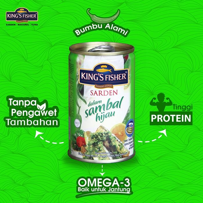 

Mamiseler45 - King'S Fisher Sarden Sambal Hijau 425G X 3 Pcs - Makanan Kaleng Lezat