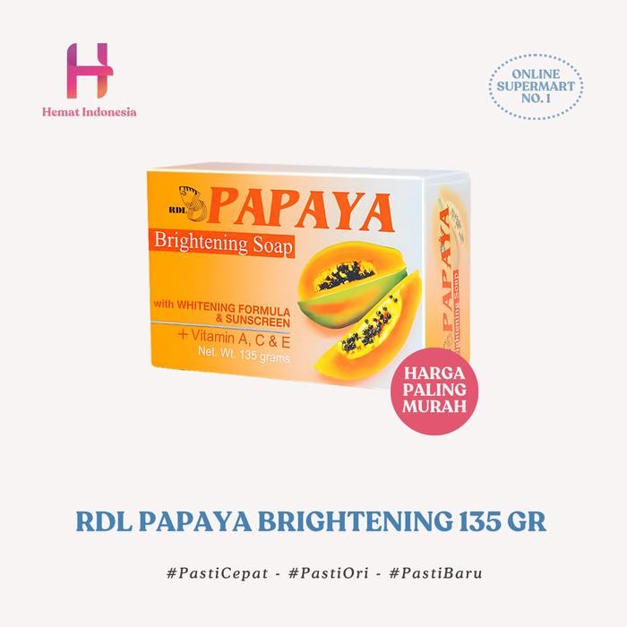 RDL PAPAYA WHITENING SOAP SABUN PAPAYA RDL 135 GR ORIGINAL BPOM RESMI