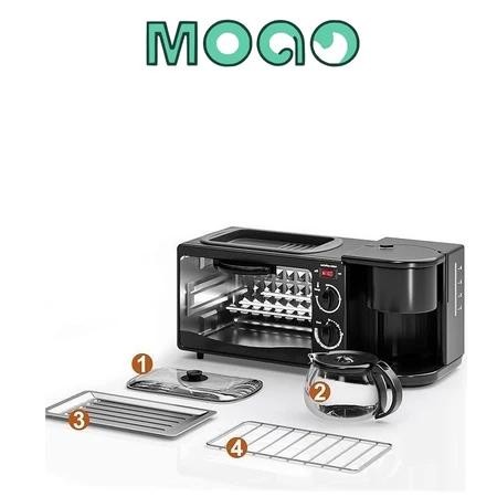 MOGO Multifungsi Breakfast Maker Oven Elektrik 3 In 1 Pemanggang Pizza Kue Roti Cake Mesin
