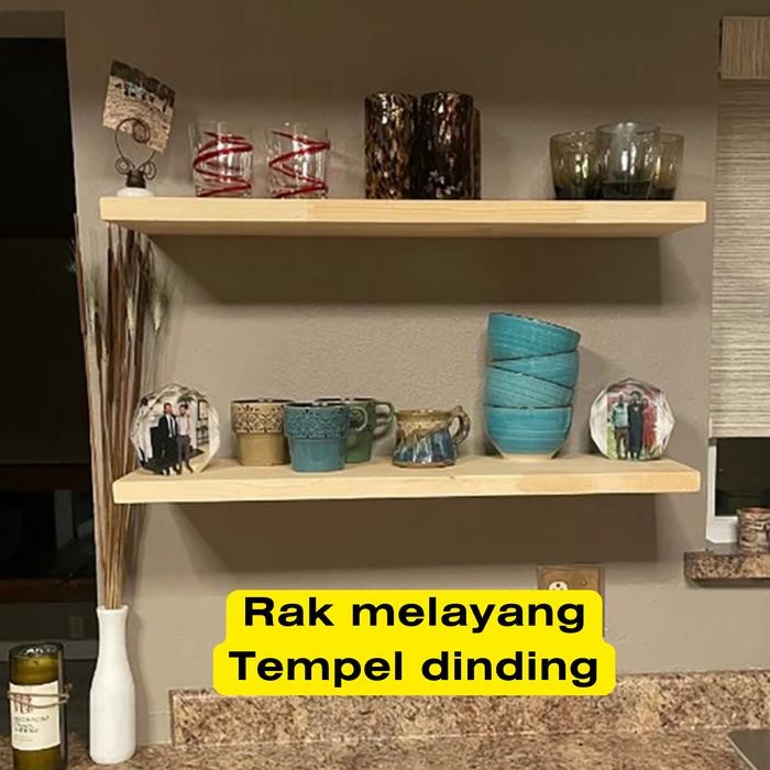 

ORIGINAL (2 pcs) Ambalan Rak Dinding Kayu Jati Belanda Minimalis Aesthetic Dekorasi Rumah Ruangan