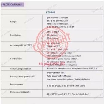 Banyak Dicari Ph Meter Ez9908 Ph Tds Ec Temperature Meter Tester Suhu Hidroponik Ez 9908 Terlariss