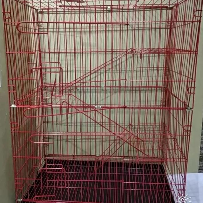 KANDANG KUCING BESI LIPAT/KANDANG KUCING TINGKAT JUMBO