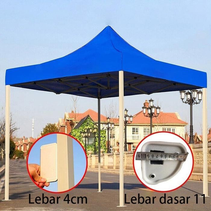Tenda Lipat Tenda Bazar Tenda Jualan 3x3 Meter Bahan Keluli