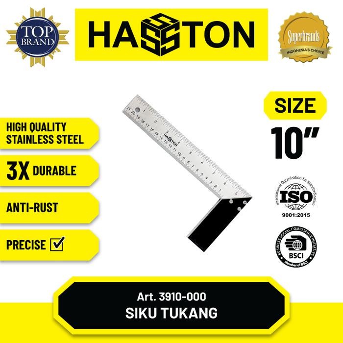 

Hasston Siku Tukang Stainless Steel / Penggaris Siku (3910)