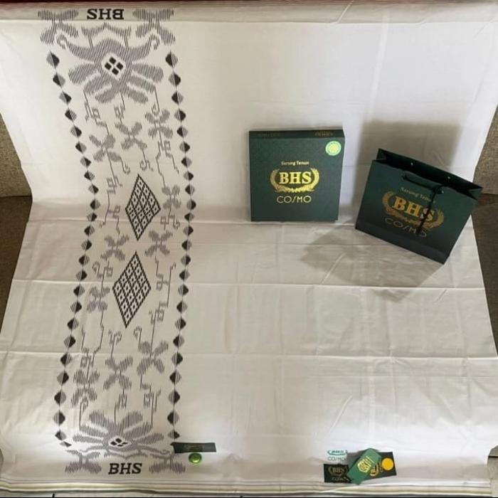 ASLI SARUNG BHS COSMO PUTIH GOLD GINAL READY STOCK