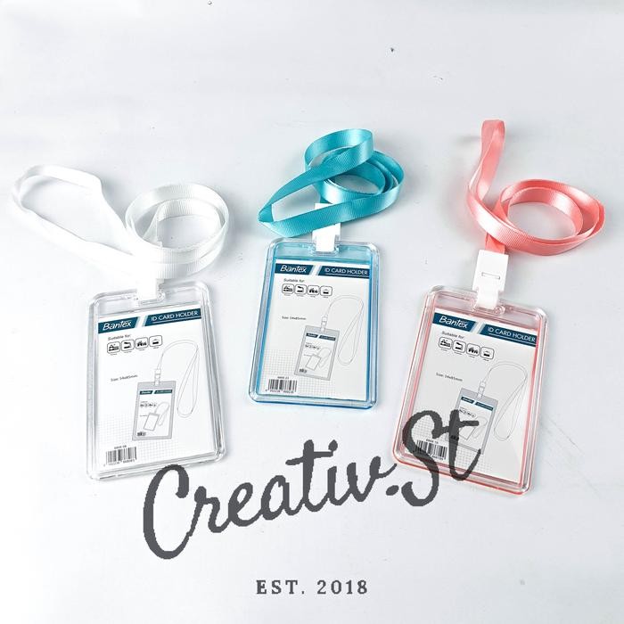 

Bantex Transparent ID Card Photocard Holder Lanyard Acrylic Toploader Portrait 8867 8868 Biru Pink