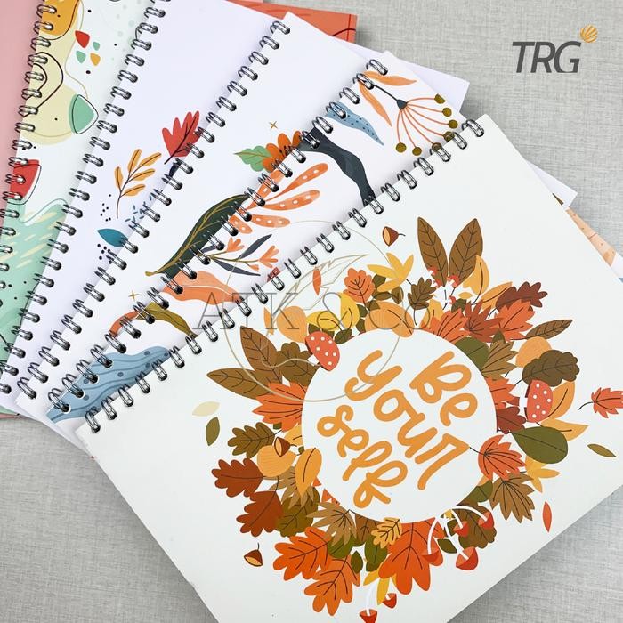 

TRG Buku Tulis Catatan A5 Bookpaper Ruled NB-81 - Keep Motivated Doff Cover Spiral Notebook TRG