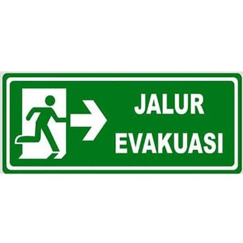 

CUSTOM. SIGN RAMBU JALUR EVAKUASI. PLAT ACP UKURAN 45X15CM.