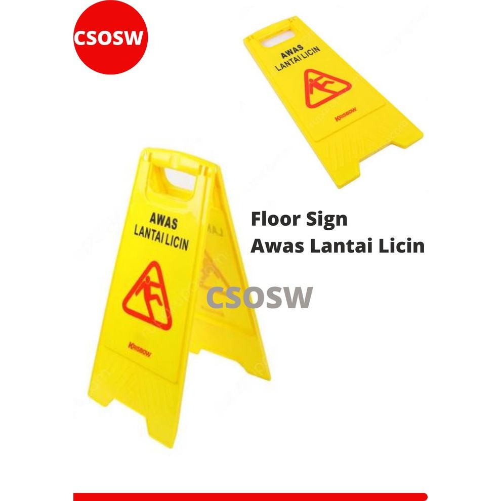 

KRISBOW FLOOR SIGN "AWAS LANTAI LICIN" PAPAN PLASTIK PENANDA 26X5X64