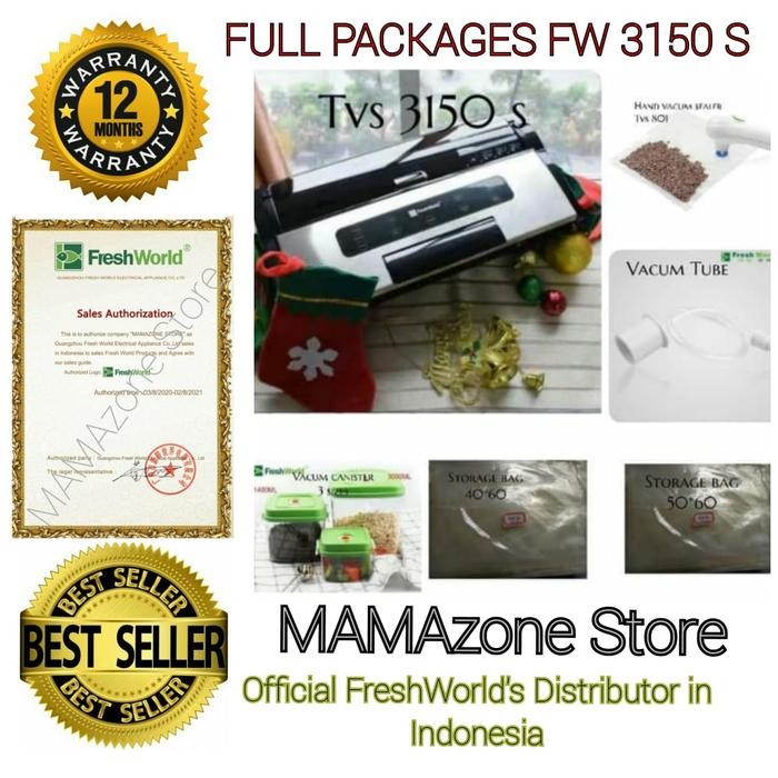 NEW PRODUK [PAKET PREMIUM] FRESHWORLD MESIN VACUUM FW3150S FW 3150S FW-3150S SUPER - PAKET