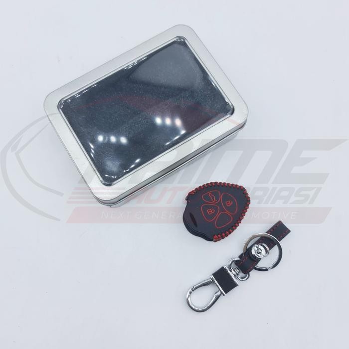 NEW Sarung Remote Kunci Mobil Casing Kunci LEATHER MERAH - INNOVA 3 TOMBOL SH670