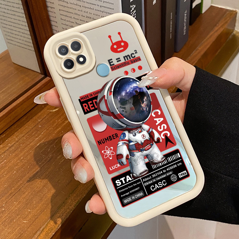 Casing Hp OPPO A15 A15s A35 Case Softcase Kesing Astronot Pemberani Cermin Cesing Cantik silikon kas