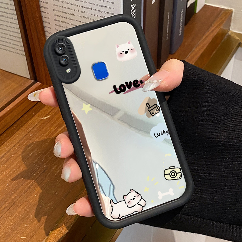 Casing Hp VIVO Y95 Y93 Y93s Y91 Y91i Case Softcase Casing HP Love kucing Silikon Mirror Kesing Ponse