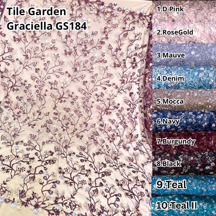 

KAIN TILE GARDEN GRACIELLA GS184 (COCOK UNTUK KEBAYA DAN DRESS LEBAR 130CM) KODE 209