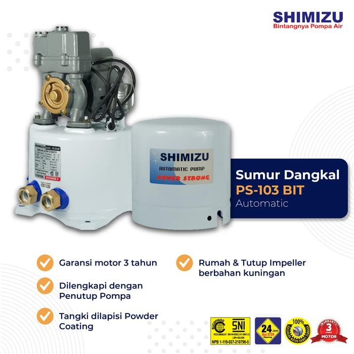 Terbaik Pompa Air Shimizu Ps-103Bit / Ps 103 Bit / Ps103Bit Otomatis 100% Ori