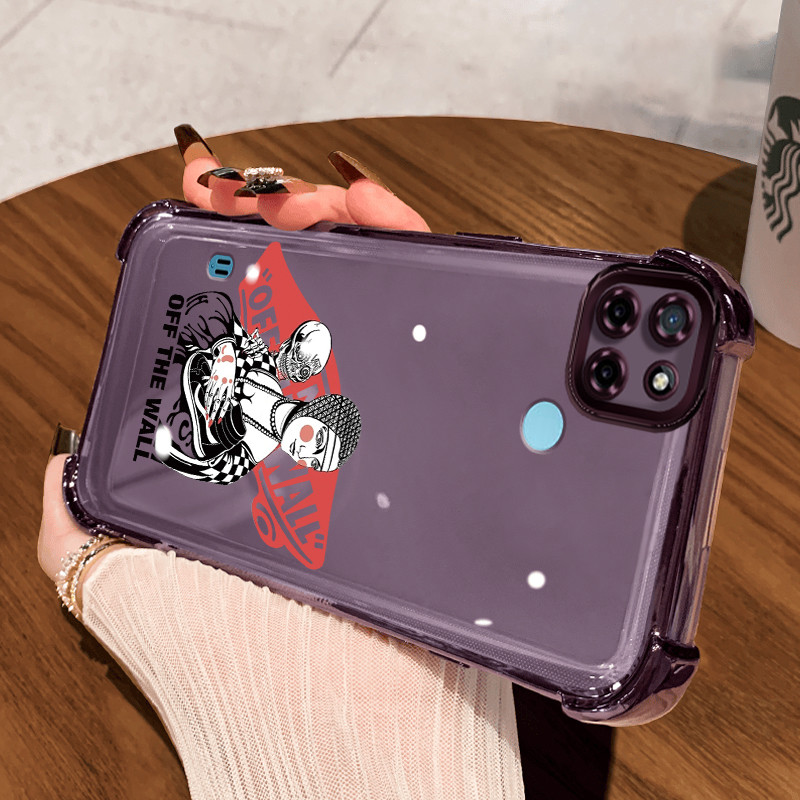 Casing Hp untuk Realme C21Y Realme C25Y C21 C15 Case Kepala tengkorak Gotik Kasing airbag Kesing Sil