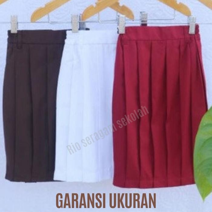 Rok seragam sd pendek merah,putih,pramuka