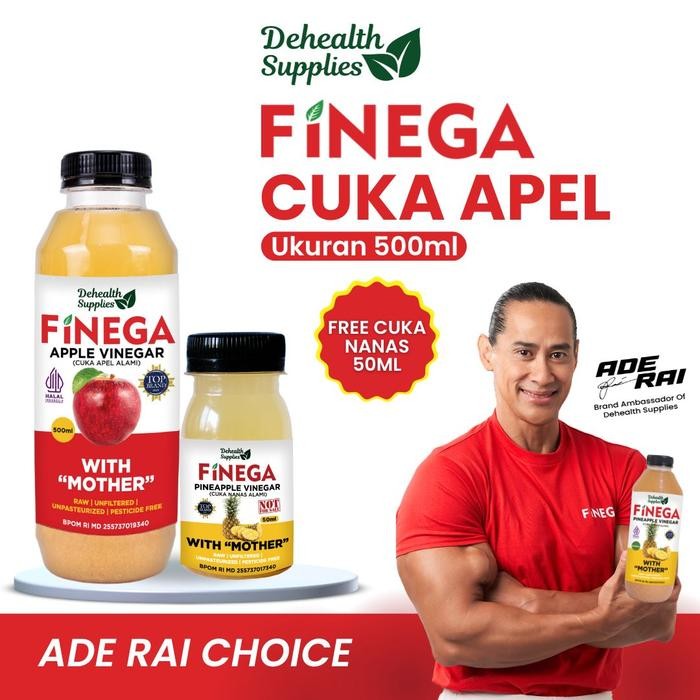 

ASLI FINEGA CUKA APEL 500ml Kemasan Plastik ginal READY STOCK