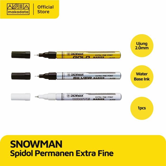 

New SPIDOL PERMANEN EXTRA FINE PUTIH / GOLD / SILVER SNOWMAN MURAH