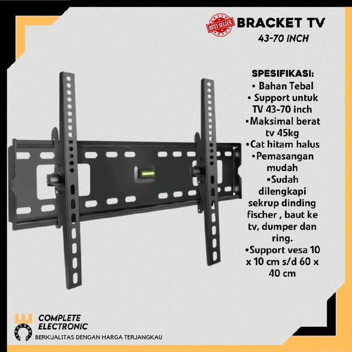 Ready Braket TV Dinding 40-90 inch inch Untuk Semua Merk TV, Breket TV