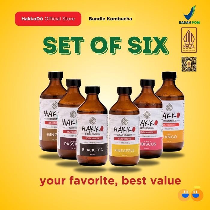 

Hakko Kombucha Set of Six Bundling Kombucha Healthy Bubbly Tea