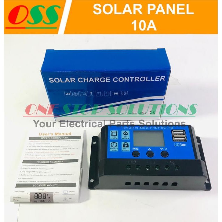 Pilihan- Solar Panel Charger Controller Scc Panel Surya 10A 12V 24V
