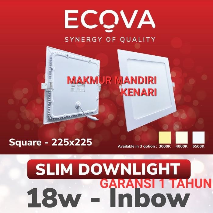Laris!!! Downlight Led Inbow Kotak 18Watt Lampu Plafon Ecova 18 Watt Terlariss !!