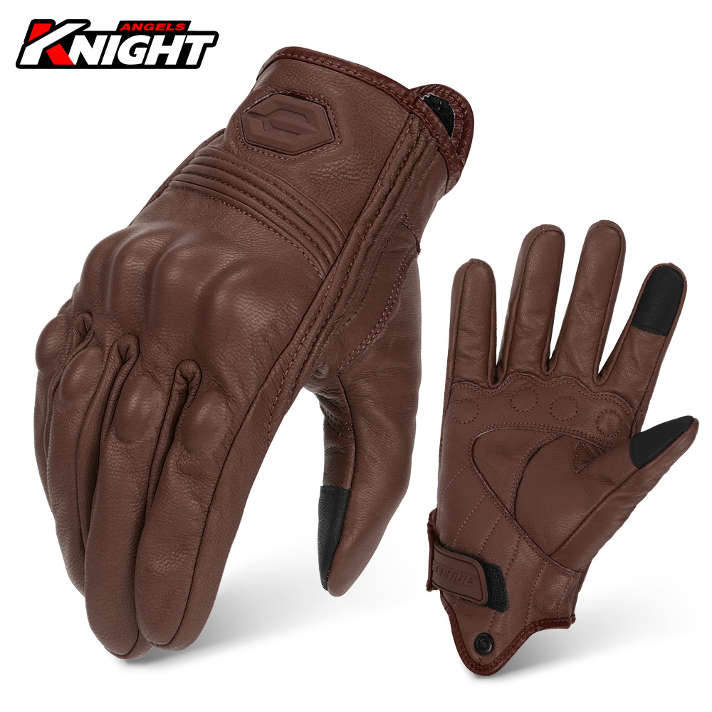 Motorcycle Leather Gloves Touch Screen Protective Racing Riding