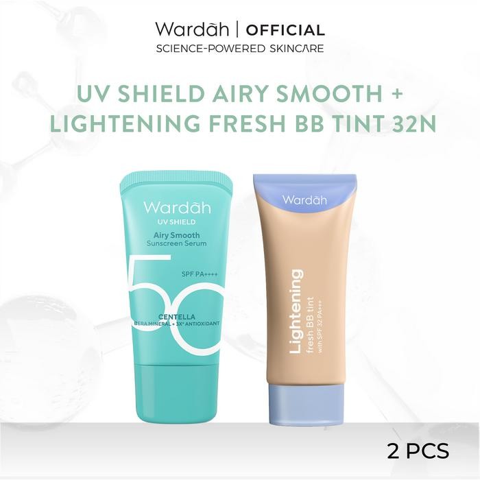 Pilihan- Paket Wardah Uv Shield Airy Smooth + Lightening Fresh Bb Tint - Skincare