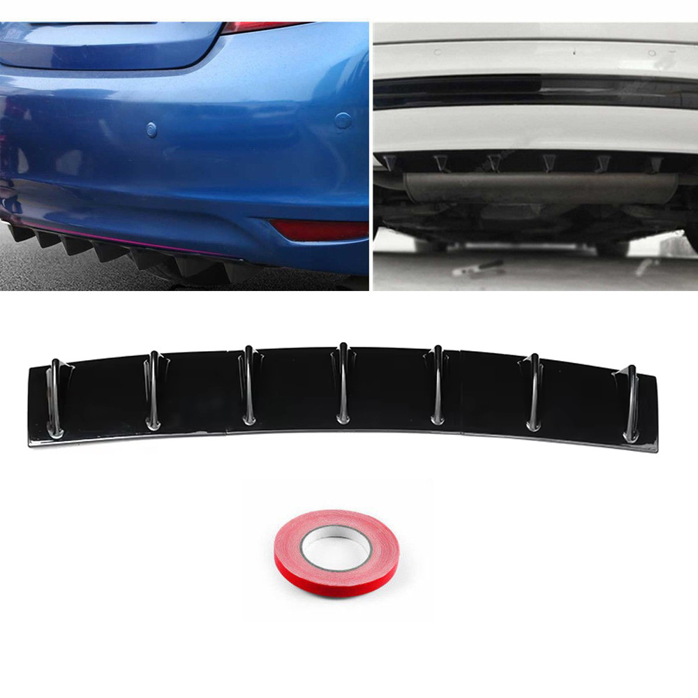 IMPORT GLOSSY BLACK REAR BUMPER SPOILER DIFFUSER 3PCS 7-FIN LOWER BODY KIT MODIFICATION FOR BMW E60