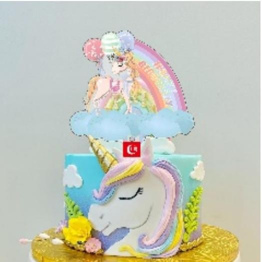 Cake Toper Acrylic Hiasan Kue Topper Kue Ulang Tahun Unicorn Balon