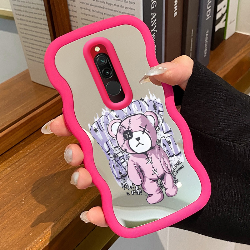 Casing Untuk Xiaomi Redmi 8 Case Casing beruang kecil yang rusak Pola HP Cesing Macaron Kasing Mirro