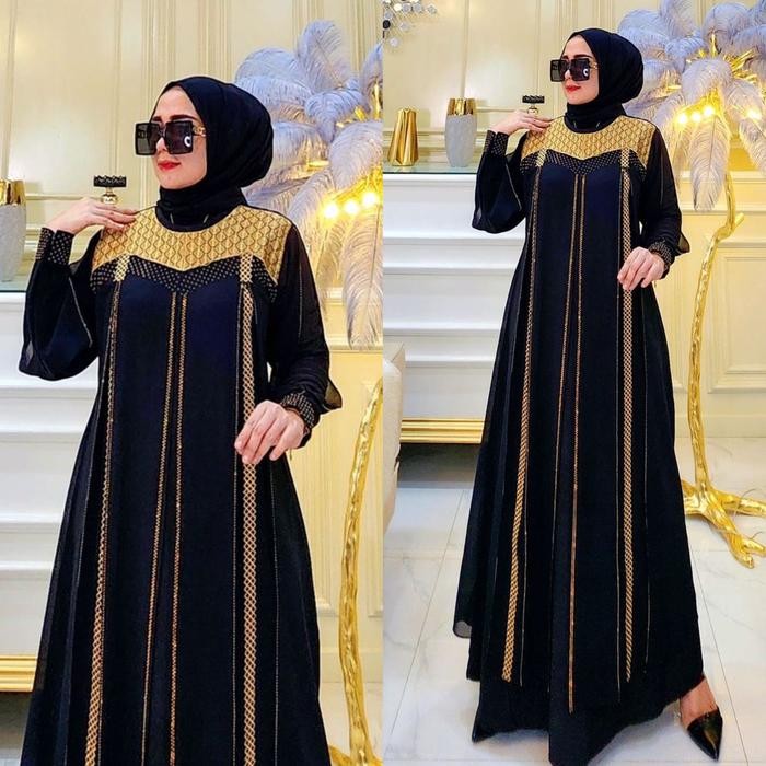 GALERI SICANTIK - COD - Gamis Abaya Turkey Hitam Mewah Terbaru 2024