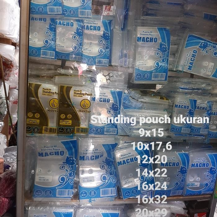 single seal PLASTIK STANDING POUCH klip kemasan standing pouch 9x15