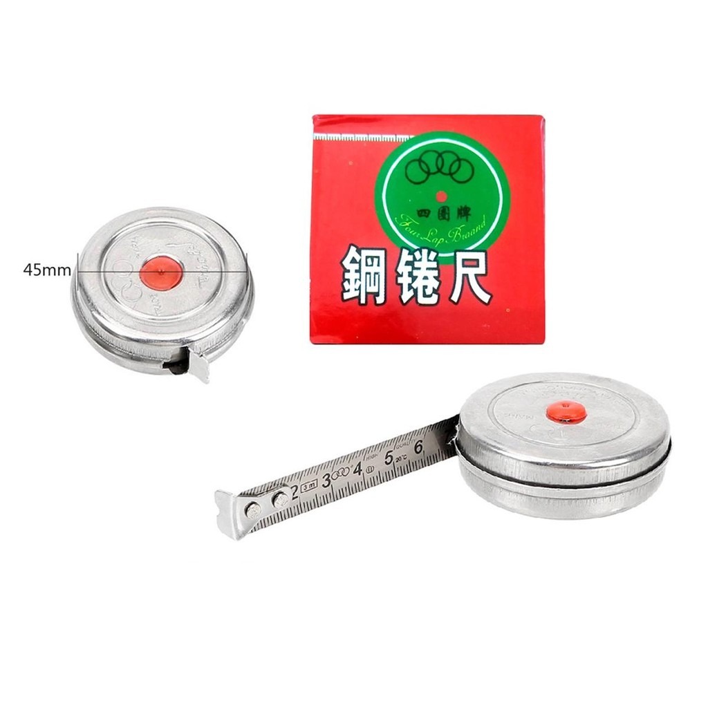 Meteran Mini Bahan Stainless Steel 2 Meter / Meteran Bulat Meteran Jengkol 2M GROSIR INF