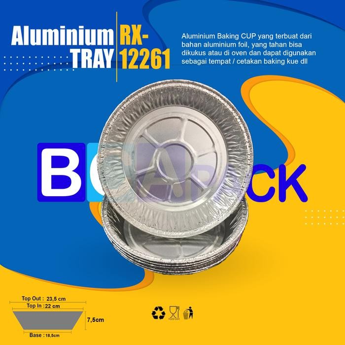 ( ISI 125 PCS )ALUMINIUM BULAT RX-12261- WADAH ALUMINUM FOIL BULAT RX 12261