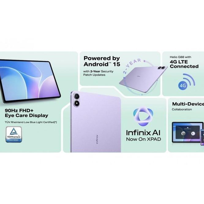 HVHP  Infinix Xpad 20 11'' Lte Tablet Infinix 8/256Gb 7000Mah Resmi