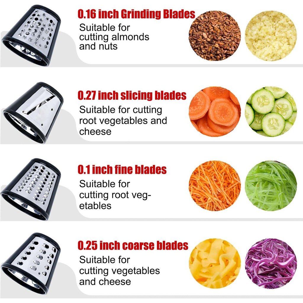 Slicer/Shredder Grater Attachment for Kitchen aid Stand Mixer with 4 Blades, For Kitchen aid Mixer