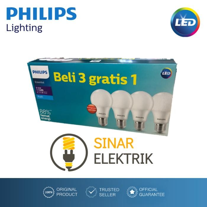 Lampu LED PHILIPS Multipack 11W Putih - LED Paket 11Watt 11 W Watt