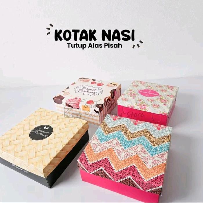 50 pcs / 18x18 / Box Nasi / Dus Nasi / Dus Hajatan / Box Nasi Tutup Alas Pisah