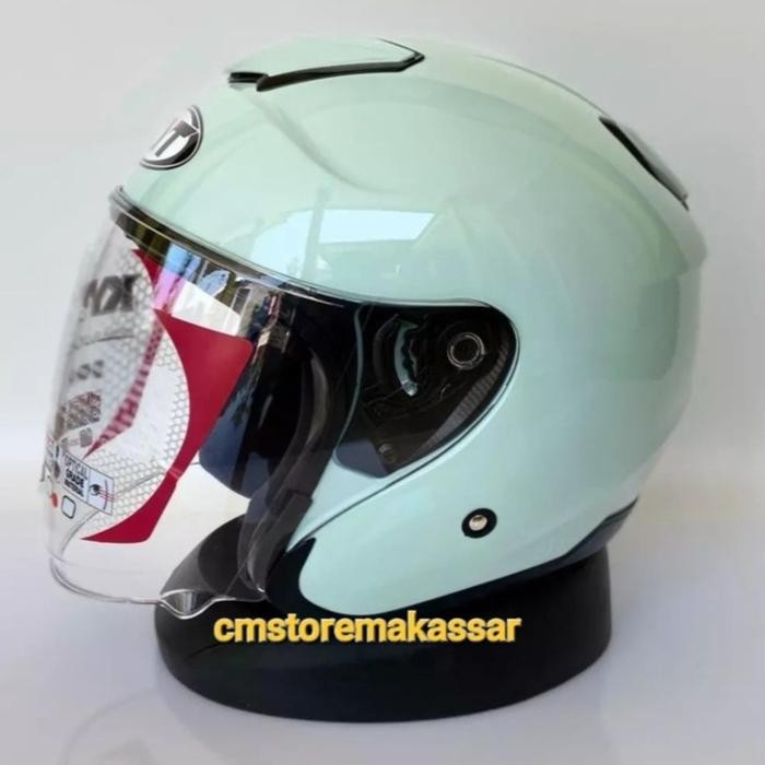 Helm KYT Kyoto Solid Sage Green SNI DOT Hijau Pastel